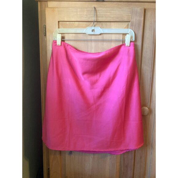 J. Crew Factory | Pink Satin Chic A-Line mini skirt | Medium - Picture 2 of 4